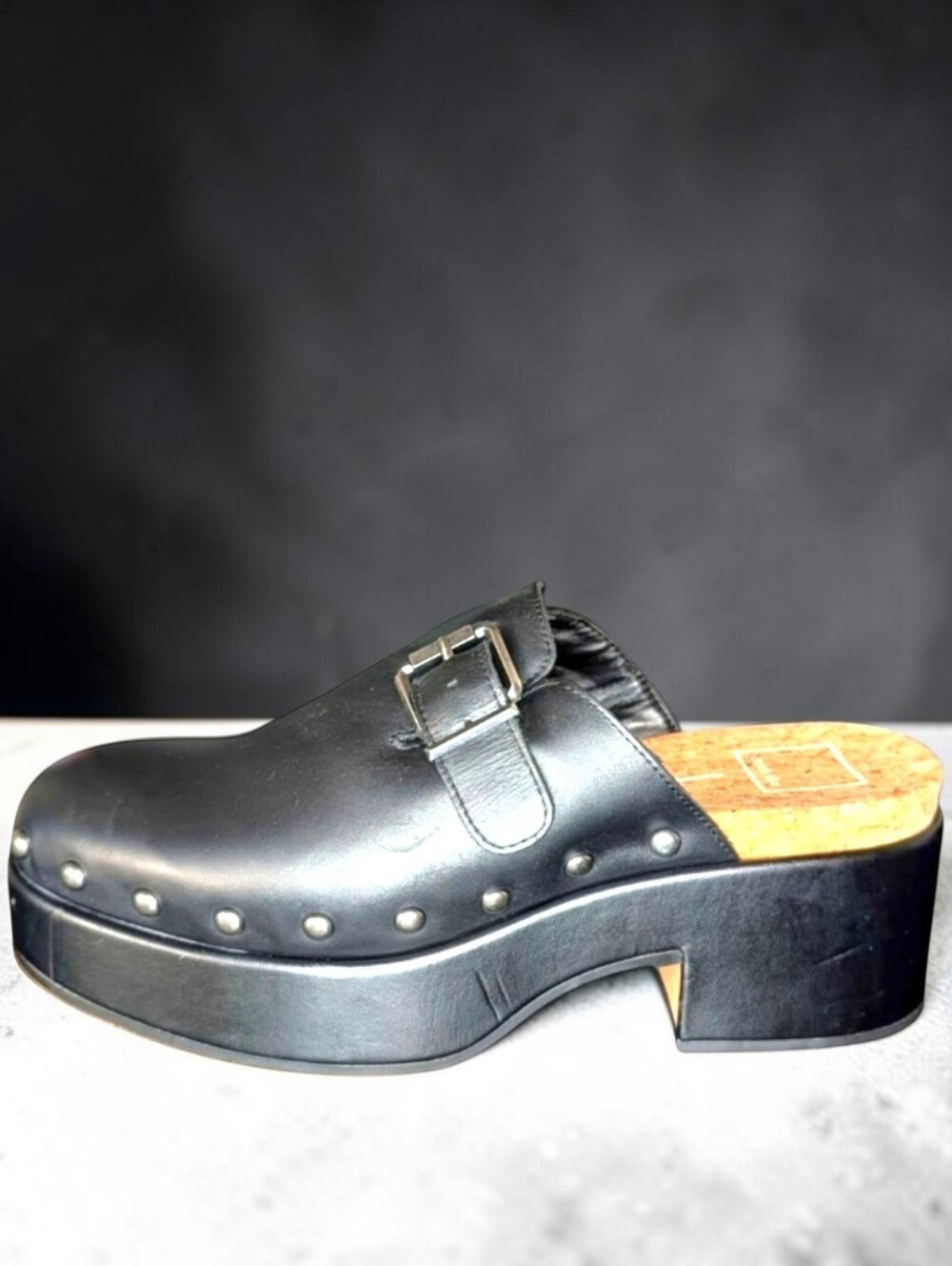 Dolce Vita | Yevan Black Buckled Studded Platform Clogs Women's Size 9